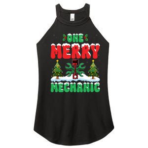 Auto Repairman Christmas One Merry Mechanic Xmas Tree Women's Perfect Tri Rocker Tank