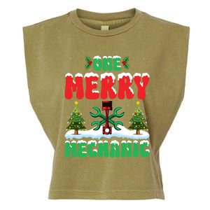 Auto Repairman Christmas One Merry Mechanic Xmas Tree Garment-Dyed Women's Muscle Tee