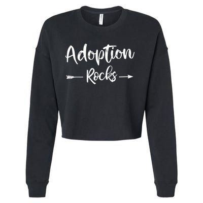 Adoption Rocks Cute Christian Adopt Adoption Day Family Cropped Pullover Crew