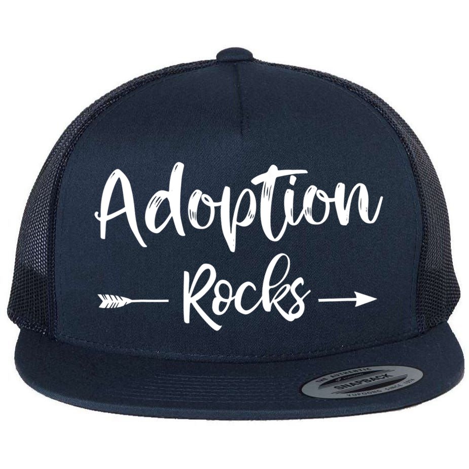 Adoption Rocks Cute Christian Adopt Adoption Day Family Flat Bill Trucker Hat