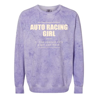 Auto Racing Definition Car Racing Adventure Sports Gift Colorblast Crewneck Sweatshirt