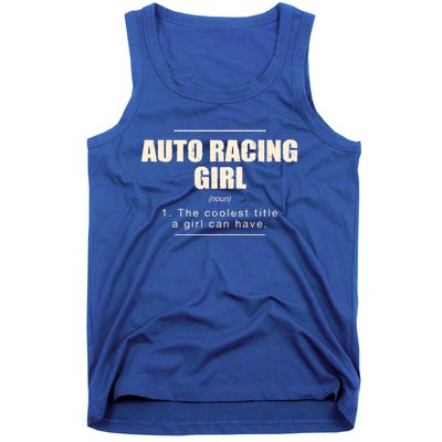 Auto Racing Definition Car Racing Adventure Sports Gift Tank Top