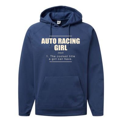 Auto Racing Definition Car Racing Adventure Sports Gift Performance Fleece Hoodie