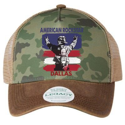 American Rockstar Dallas Texas Gift For Firefighter Cool Gift Legacy Tie Dye Trucker Hat