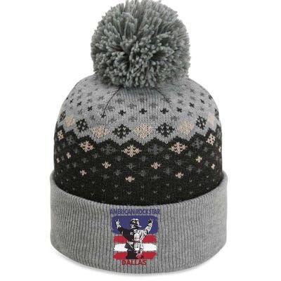 American Rockstar Dallas Texas Gift For Firefighter Cool Gift The Baniff Cuffed Pom Beanie