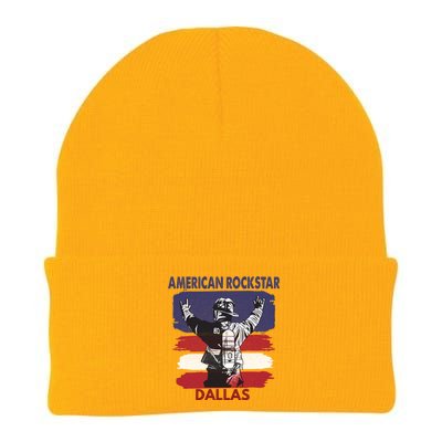 American Rockstar Dallas Texas Gift For Firefighter Cool Gift Knit Cap Winter Beanie