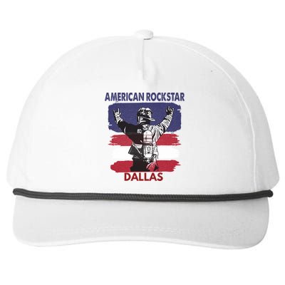 American Rockstar Dallas Texas Gift For Firefighter Cool Gift Snapback Five-Panel Rope Hat