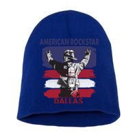 American Rockstar Dallas Texas Gift For Firefighter Cool Gift Short Acrylic Beanie