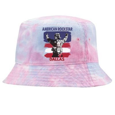 American Rockstar Dallas Texas Gift For Firefighter Cool Gift Tie-Dyed Bucket Hat