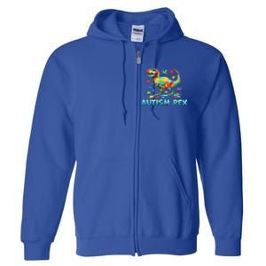 Autism Rex Dinosaur Gift Full Zip Hoodie