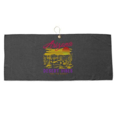 Arizona Retro Desert Vibes Large Microfiber Waffle Golf Towel
