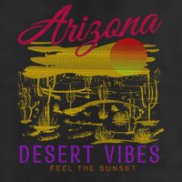 Arizona Retro Desert Vibes Large Microfiber Waffle Golf Towel