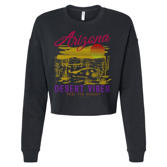 Arizona Retro Desert Vibes Cropped Pullover Crew