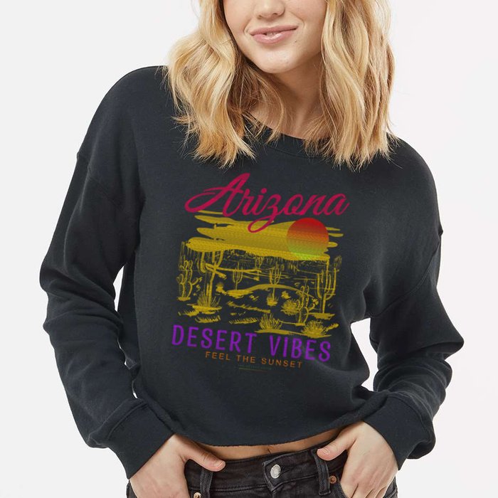Arizona Retro Desert Vibes Cropped Pullover Crew