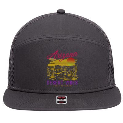 Arizona Retro Desert Vibes 7 Panel Mesh Trucker Snapback Hat