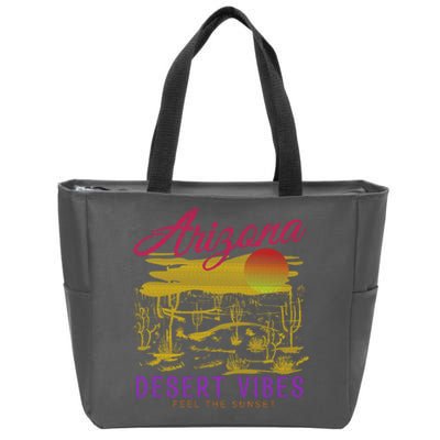 Arizona Retro Desert Vibes Zip Tote Bag