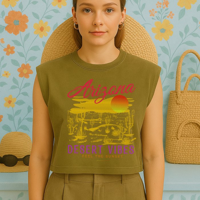 Arizona Retro Desert Vibes Garment-Dyed Women's Muscle Tee