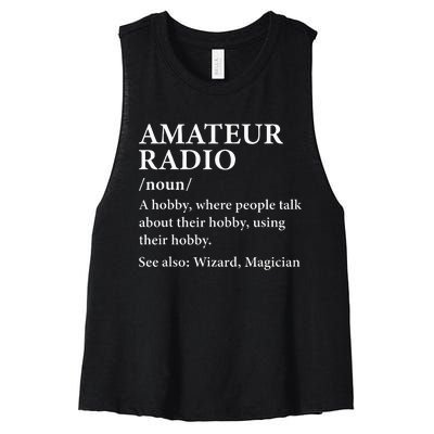 Amateur Radio Definition Hobby Funny Ham Radio Operator Women's Racerback Cropped Tank