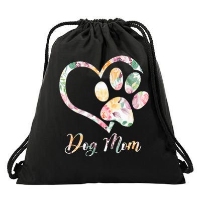 Animal Rescue Dog Paw Print Tie Dye Rainbow Dog Love Drawstring Bag