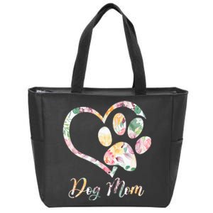 Animal Rescue Dog Paw Print Tie Dye Rainbow Dog Love Zip Tote Bag