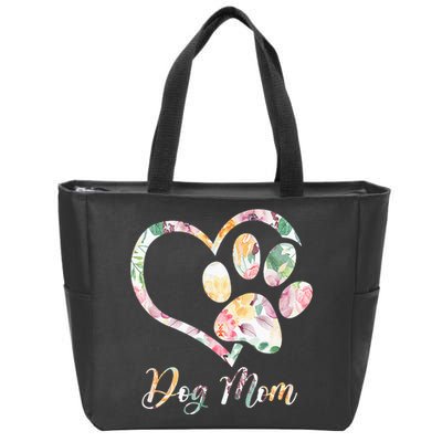 Animal Rescue Dog Paw Print Tie Dye Rainbow Dog Love Zip Tote Bag