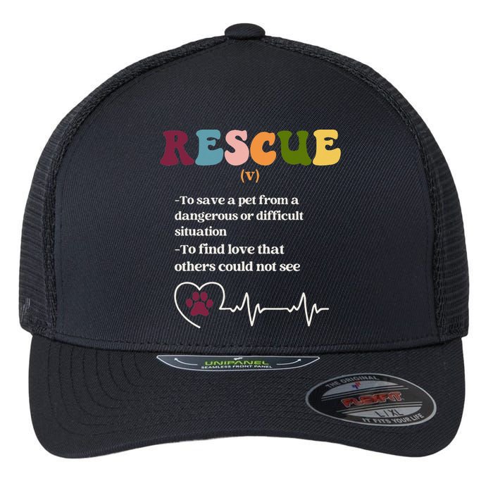 Animal Rescue Definition for Dog Lovers and Cat Lovers Flexfit Unipanel Trucker Cap