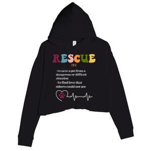 Animal Rescue Definition for Dog Lovers and Cat Lovers Crop Fleece Hoodie