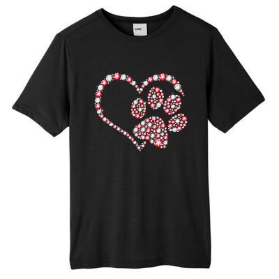 Animal Rescue Dog Paw Print Heart For Valentines Day Tall Fusion ChromaSoft Performance T-Shirt