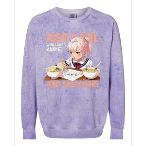 Anime Ramen Drawing Sketching Japan Anime Colorblast Crewneck Sweatshirt