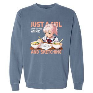 Anime Ramen Drawing Sketching Japan Anime Garment-Dyed Sweatshirt