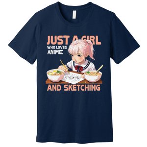 Anime Ramen Drawing Sketching Japan Anime Premium T-Shirt