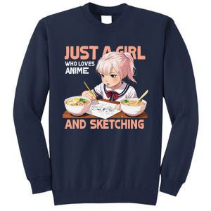 Anime Ramen Drawing Sketching Japan Anime Tall Sweatshirt