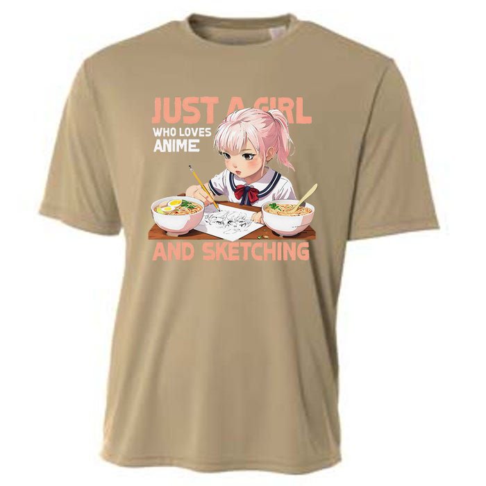 Anime Ramen Drawing Sketching Japan Anime Cooling Performance Crew T-Shirt