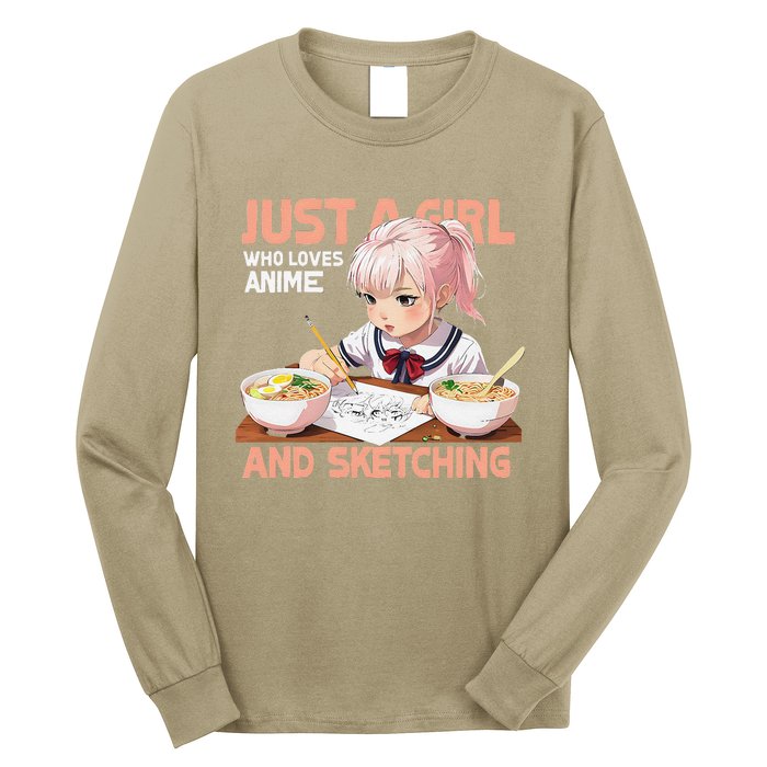 Anime Ramen Drawing Sketching Japan Anime Long Sleeve Shirt