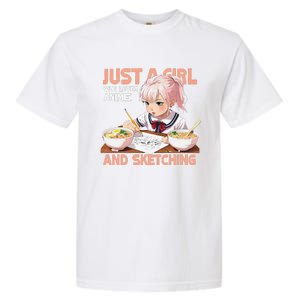 Anime Ramen Drawing Sketching Japan Anime Garment-Dyed Heavyweight T-Shirt