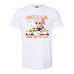 Anime Ramen Drawing Sketching Japan Anime Softstyle CVC T-Shirt