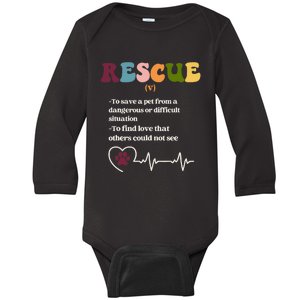 Animal Rescue Definition For Dog Lovers And Cat Lovers Baby Long Sleeve Bodysuit