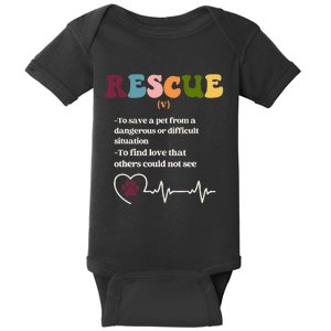 Animal Rescue Definition For Dog Lovers And Cat Lovers Baby Bodysuit