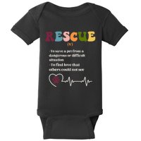 Animal Rescue Definition For Dog Lovers And Cat Lovers Baby Bodysuit