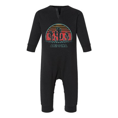 Arizona Retro Desert Sunset 80s Style Infant Fleece One Piece