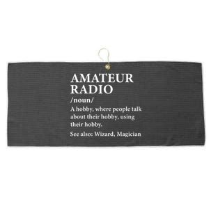 Amateur Radio Definition Hobby Funny Ham Radio Operator Large Microfiber Waffle Golf Towel