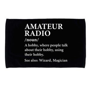 Amateur Radio Definition Hobby Funny Ham Radio Operator Microfiber Hand Towel