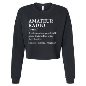 Amateur Radio Definition Hobby Funny Ham Radio Operator Cropped Pullover Crew