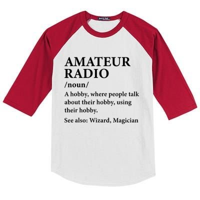 Amateur Radio Definition Hobby Funny Ham Radio Operator Kids Colorblock Raglan Jersey