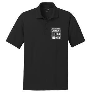 Auto Racing Dad Straight Outta Money Auto Racing Fathers Day Cool Gift PosiCharge RacerMesh Polo