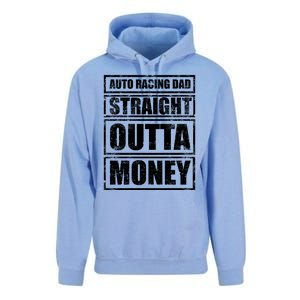 Auto Racing Dad Straight Outta Money Auto Racing Fathers Day Cool Gift Unisex Surf Hoodie