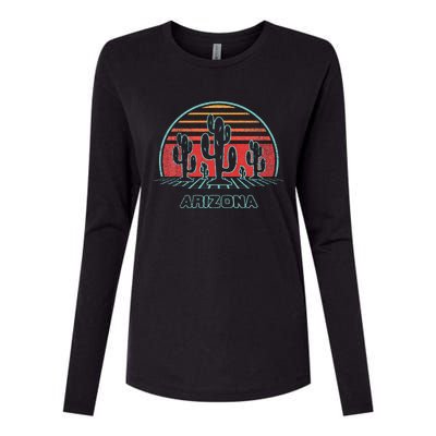 Arizona Retro Desert Sunset 80s Style Womens Cotton Relaxed Long Sleeve T-Shirt