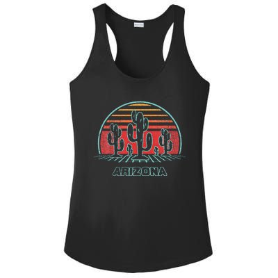 Arizona Retro Desert Sunset 80s Style Ladies PosiCharge Competitor Racerback Tank