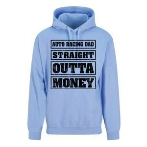 Auto Racing Dad Straight Outta Money Auto Racing Fathers Day Cool Gift Unisex Surf Hoodie