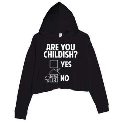 Are You Childish Yes Or No? Crop Fleece Hoodie